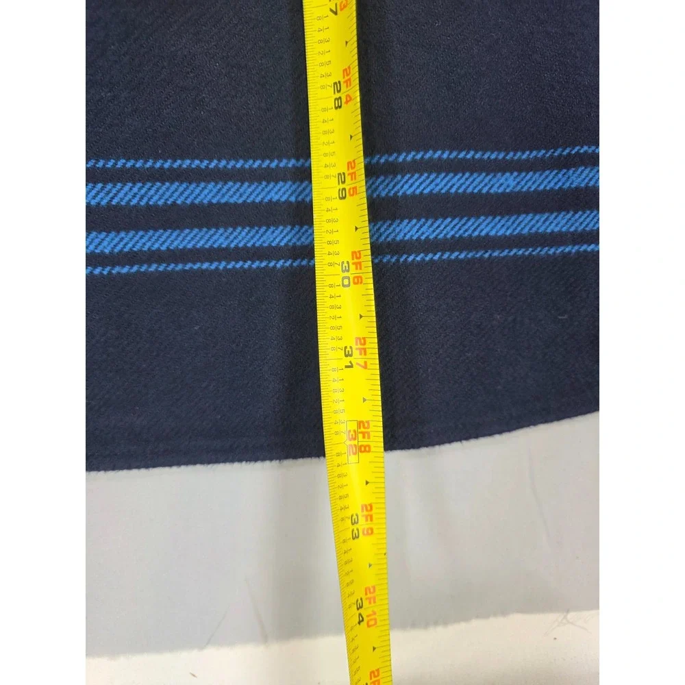 Duluth Trading Co Navy Blue Striped Heavy Cotton Overshirt Jacket‎ Shacket XL